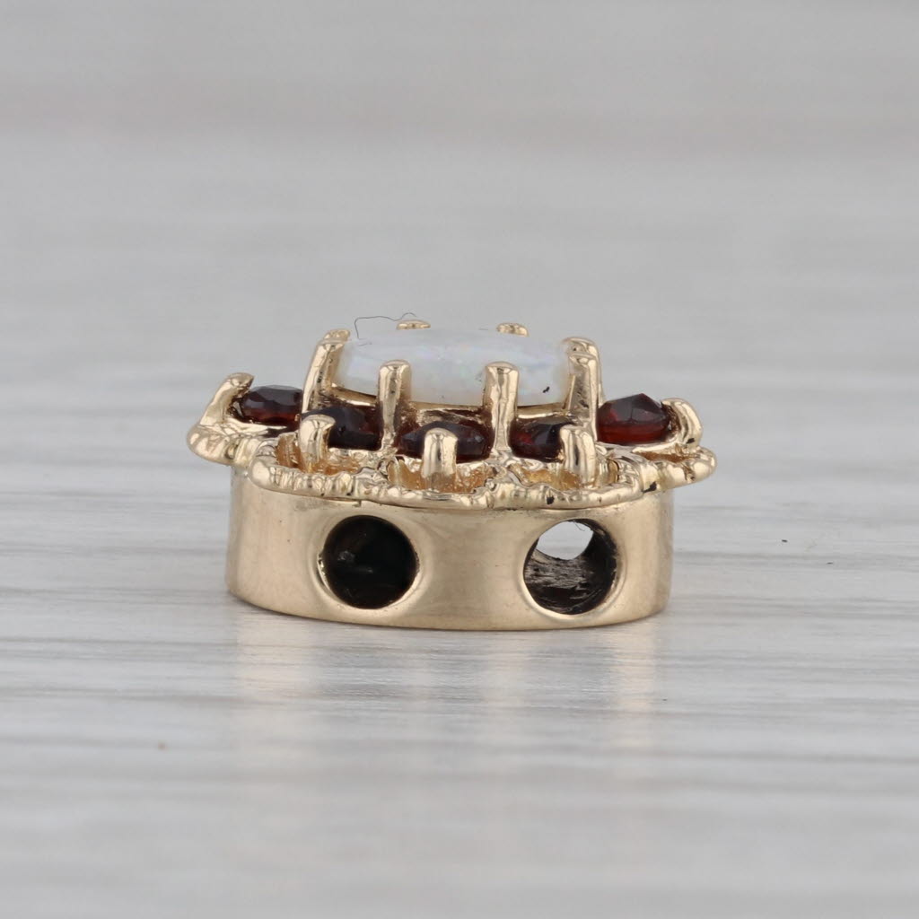 Gray Vintage Opal Garnet Slide Bracelet Charm 14k Yellow Gold Richard Klein