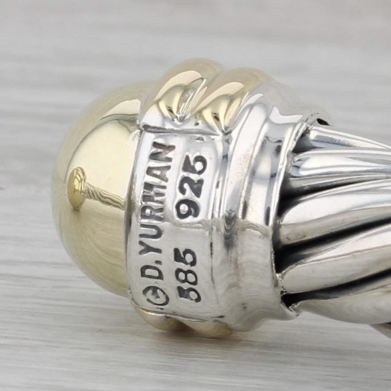 David Yurman Cable Cuff Bracelet Sterling Silver 14k Gold Hinged 7" 10mm