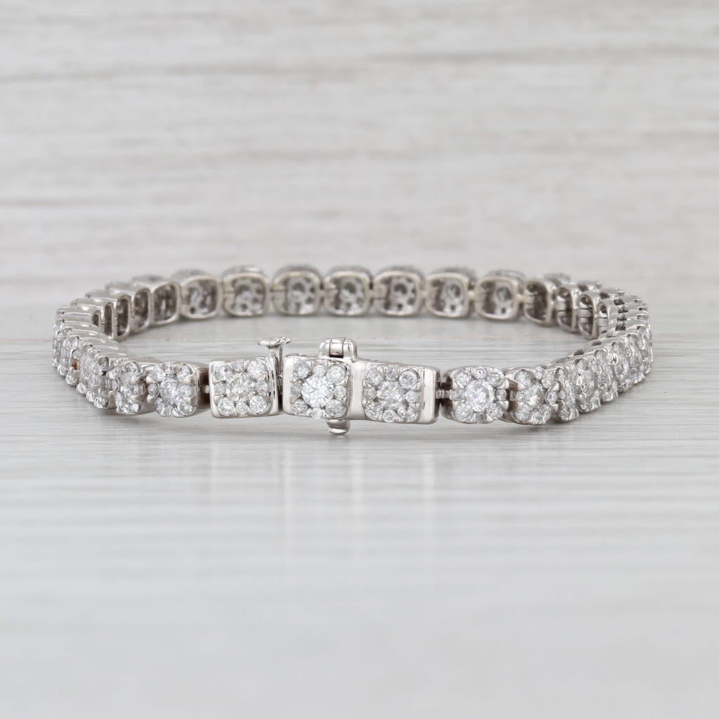 4.40ctw Diamond Tennis Bracelet 10k White Gold 7" 4.6mm
