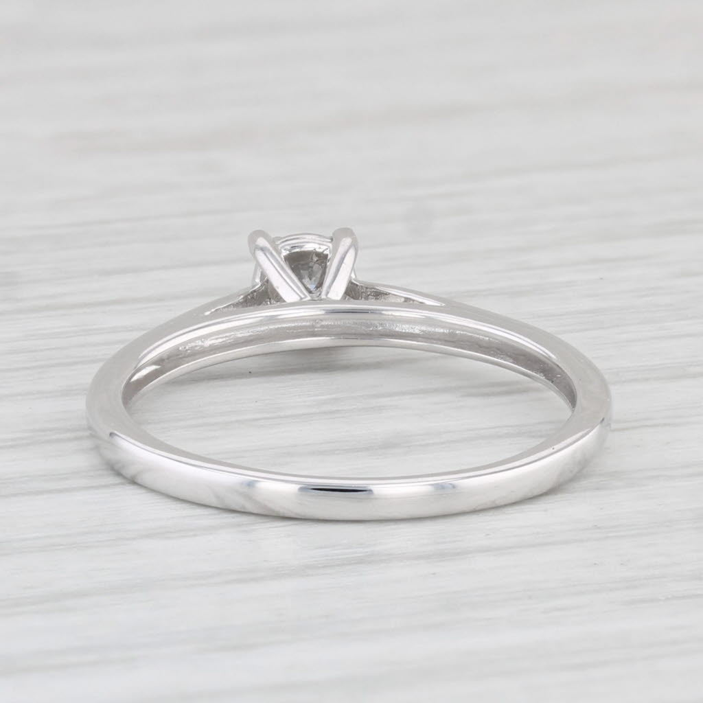 Light Gray Diamond Round Solitaire Engagement Ring 10k White Gold Size 7.25