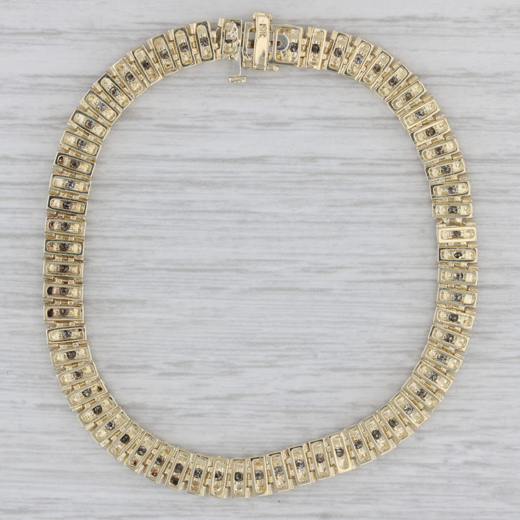 Gray 1.76ctw Diamond Tennis Bracelet 10k Yellow Gold 7.5” 5.5mm