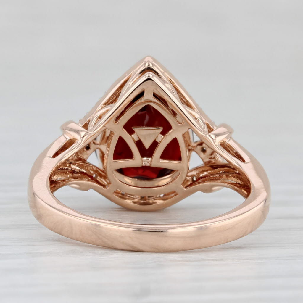 Light Gray Le Vian 4.84ctw Pear Garnet Diamond Halo Ring 14k Rose Gold Size 7
