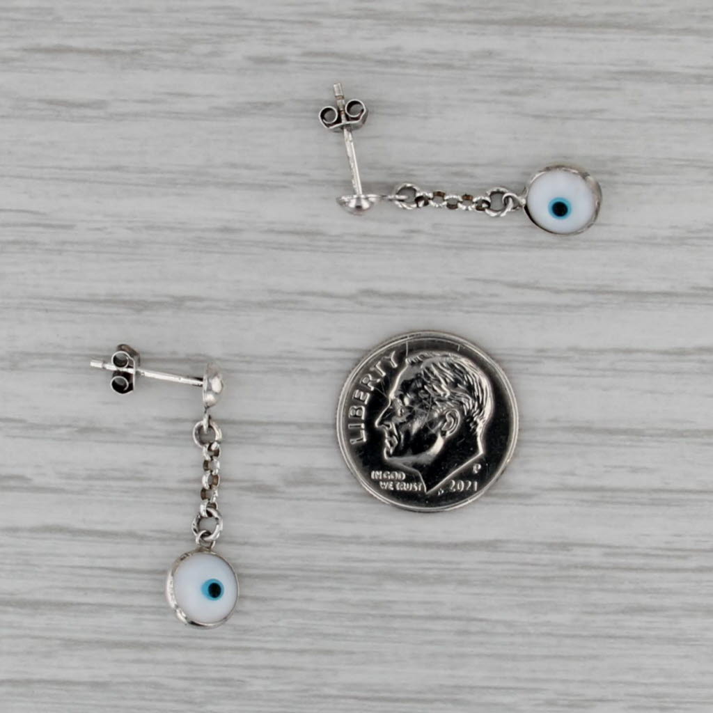 All Seeing Eye Dangle Earrings Sterling Silver Drops Eye of Deity