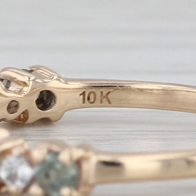 0.70ctw Zircon Alexandrite Contoured Ring Guard 10k Yellow Gold Size 7 COA