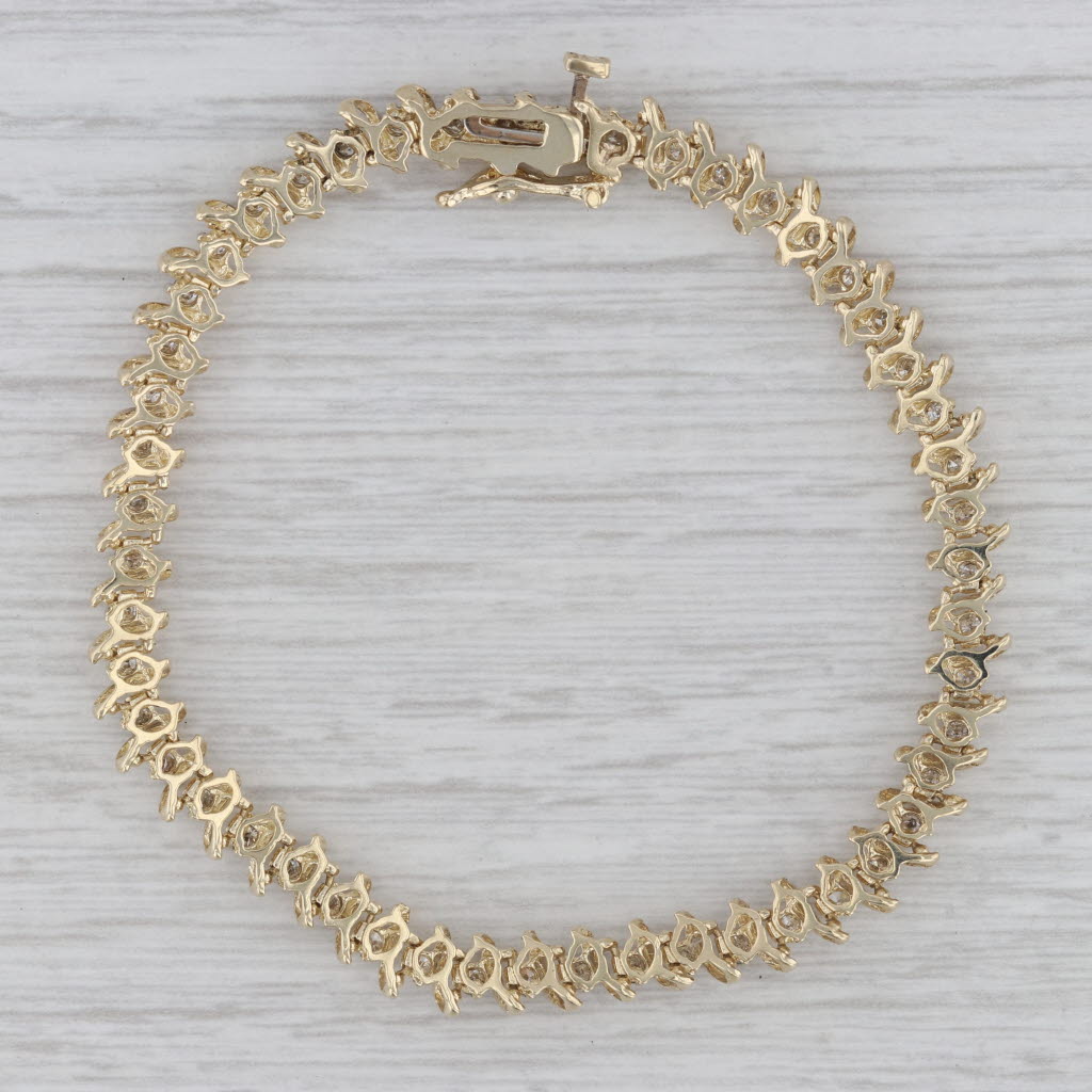 Gray 1.50ctw Diamond Tennis Bracelet 14k Yellow Gold 7" 5.5mm