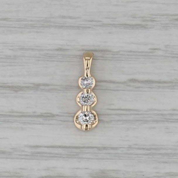 Small 0.20ctw Diamond 3-Stone Journey Pendant 14k Yellow Gold