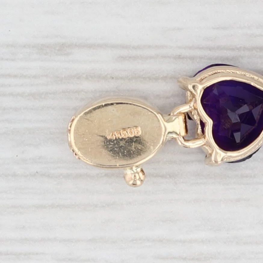 Light Gray 2ctw Amethyst Hearts Tennis Bracelet 14k Yellow Gold 6.75" 7.2mm