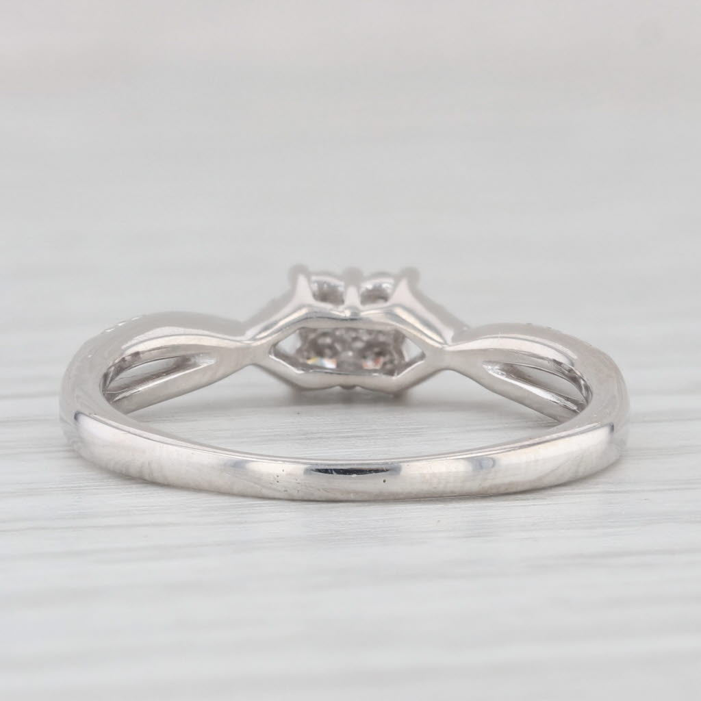 Light Gray 0.25ctw Diamond Engagement Ring 10k White Gold Size 8