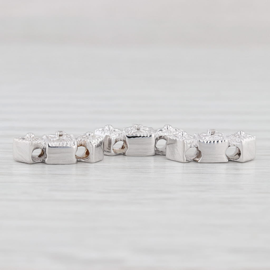 Light Gray Diamond Slide Bracelet Charms Spacers Set of 3 14k Gold Richard Klein Vintage