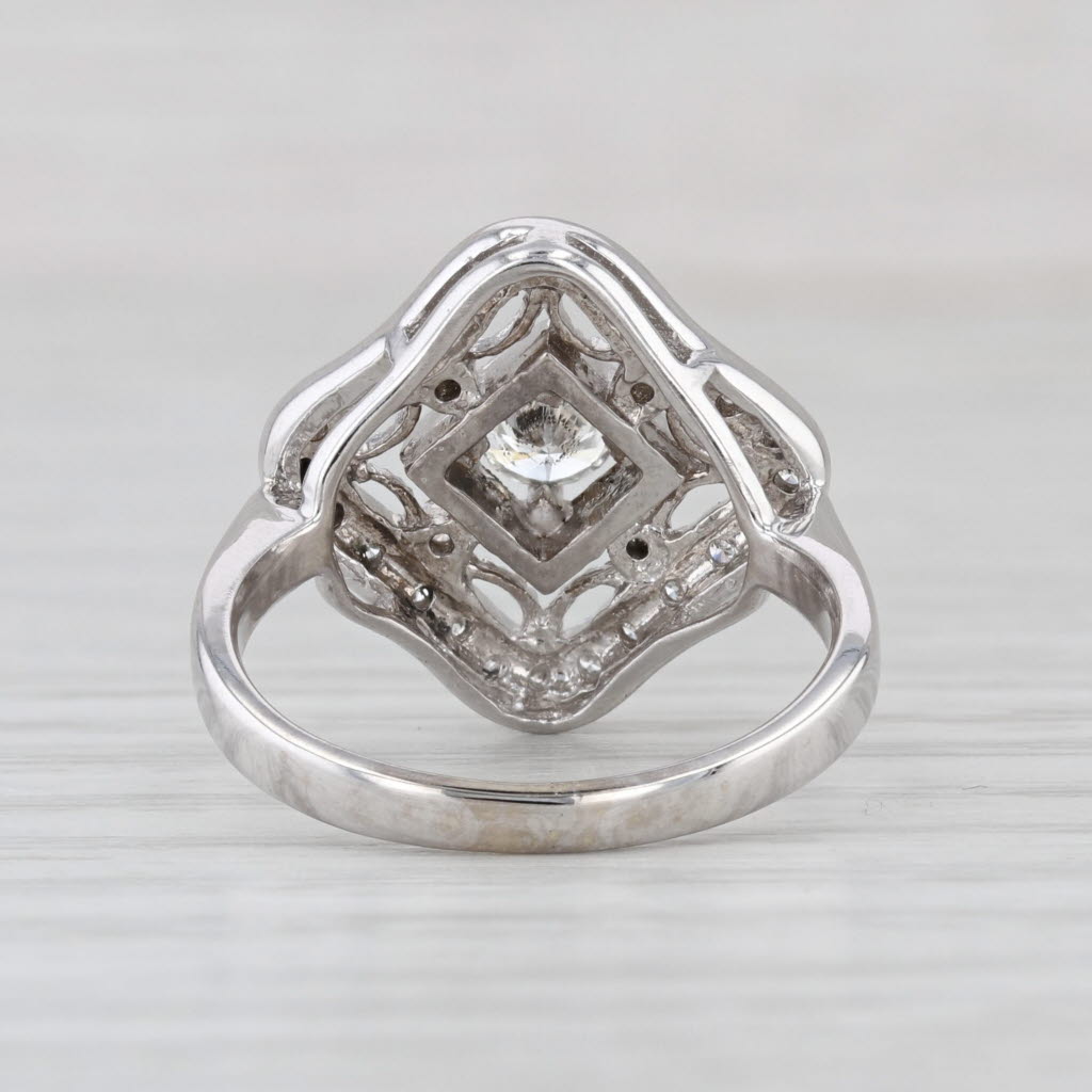 0.60ctw Diamond Openwork Ring 14k White Gold Size 5.75 Engagement