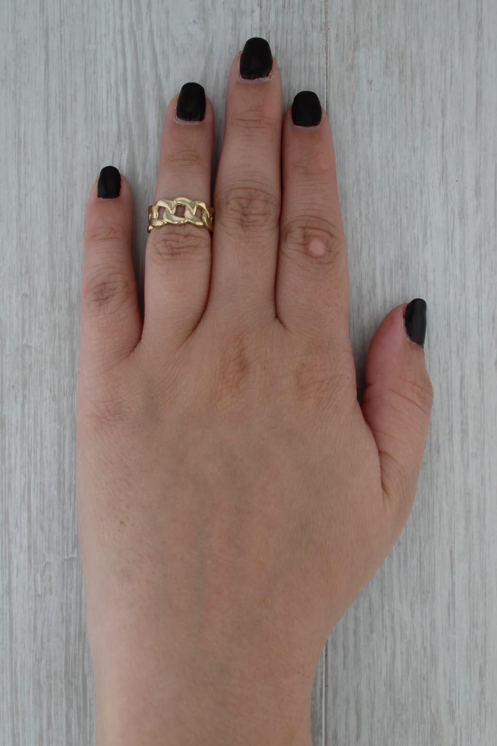 Curb Link Band Ring 18k Yellow Gold Size 5.25 Stackable