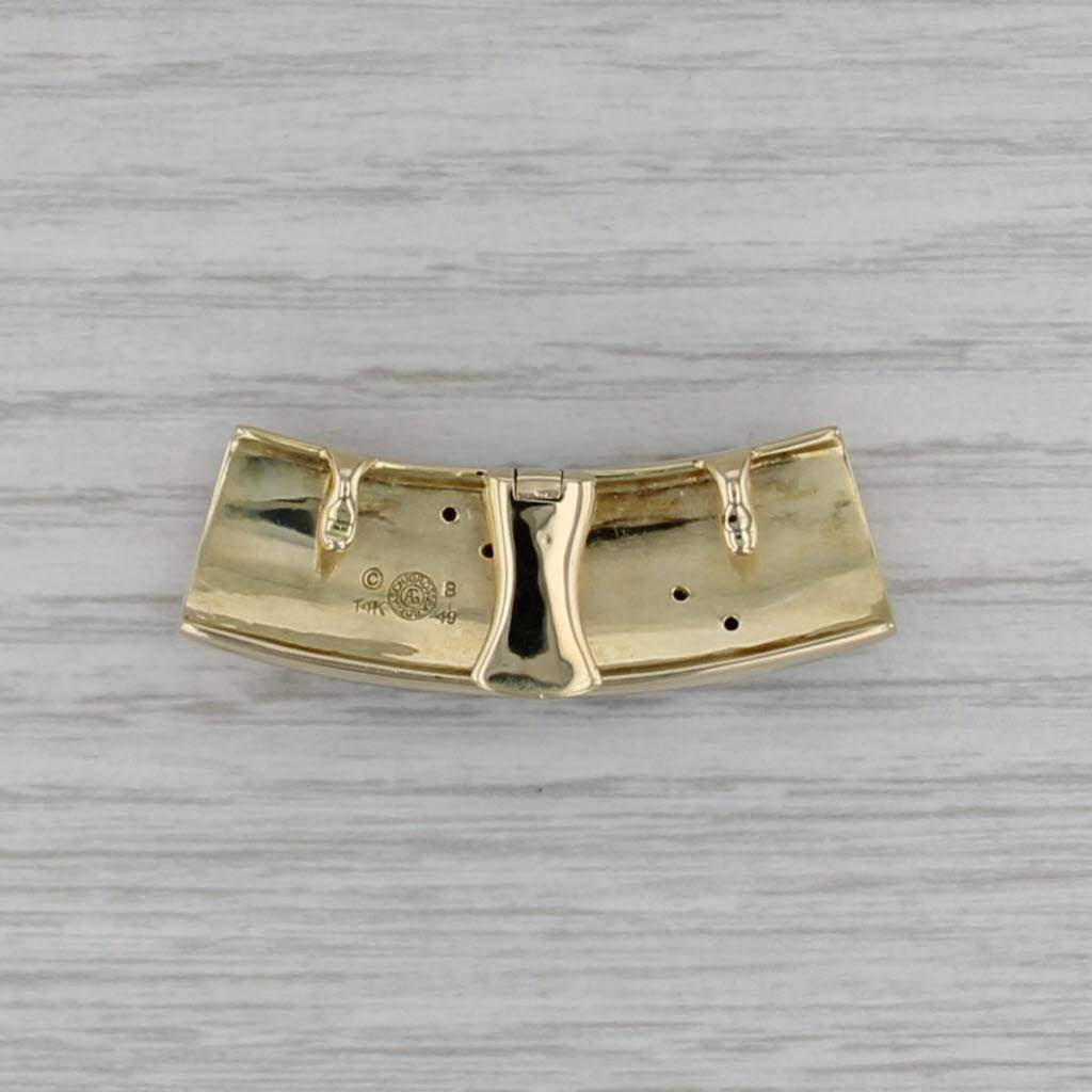 Asch Grossbardt Mother of Pearl Mosaic Diamonds Slide Pendant 14k Gold