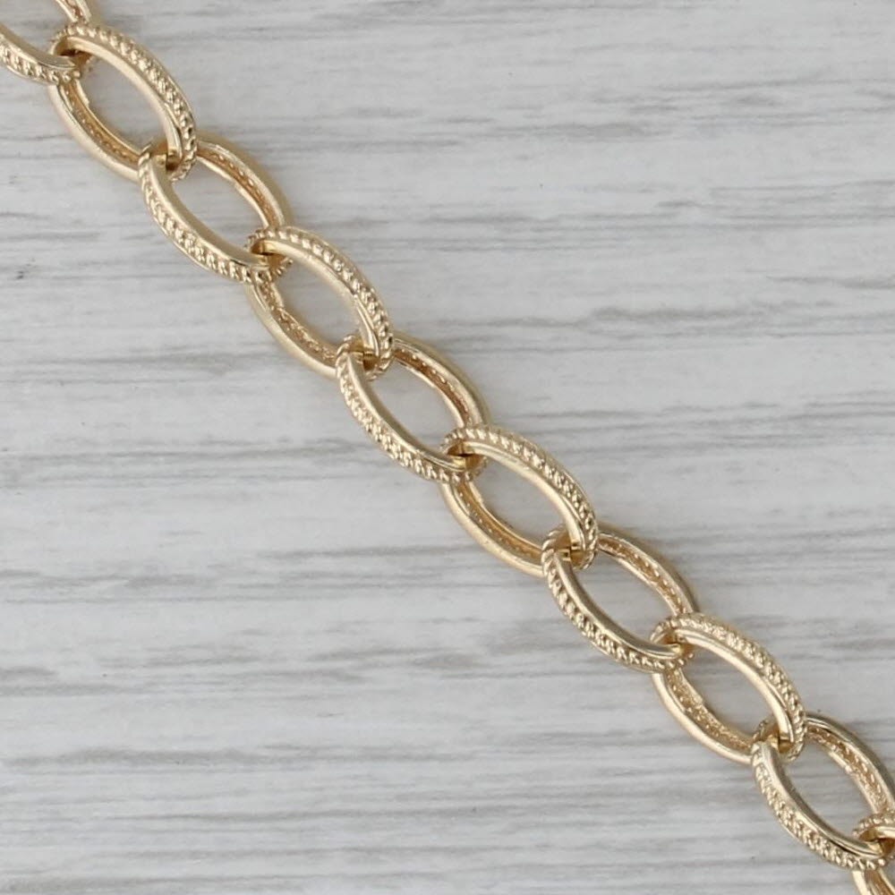 Gabriel & Co Cable Chain Padlock Key Bracelet 14k Gold 6.75" Starter Charm