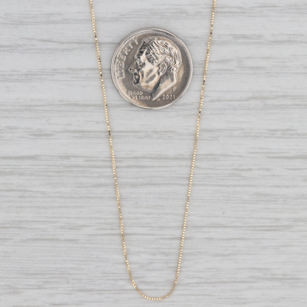 Gray 18" Box Chain Necklace 14k Yellow Gold 0.5mm Italian