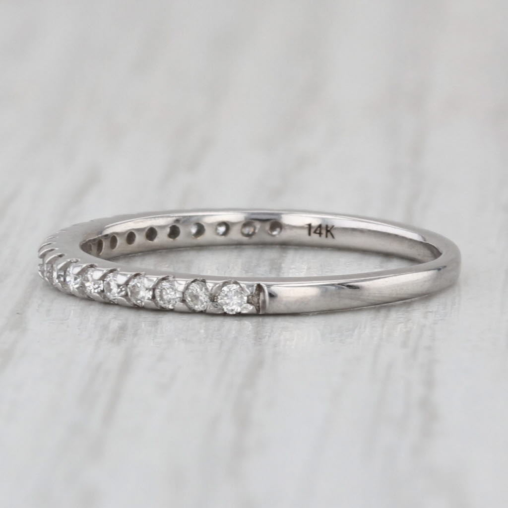 0.32ctw Diamond Wedding Band 14k White Gold Stackable Anniversary Ring Size 6.5