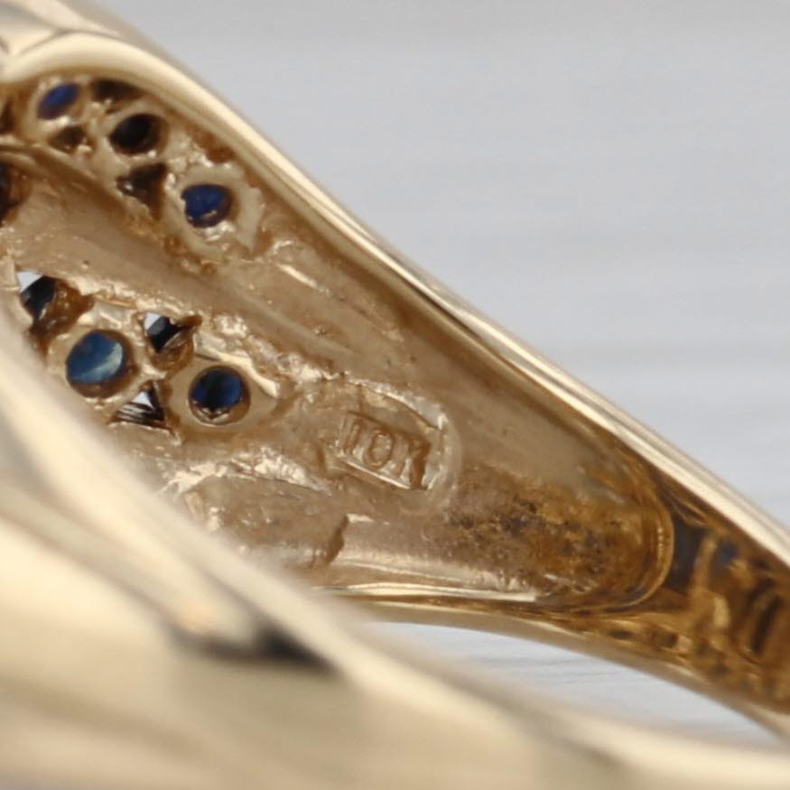 Gray 1.54ctw Blue Sapphire Knot Ring 10k Yellow Gold Size 7
