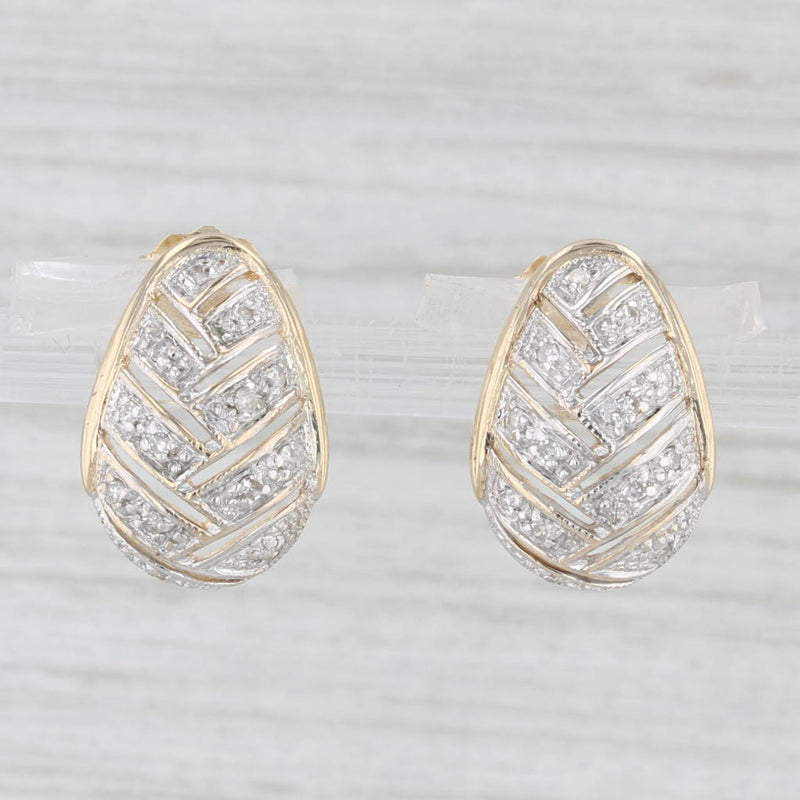 0.10ctw Diamond Teardrop Earrings 14k Gold
