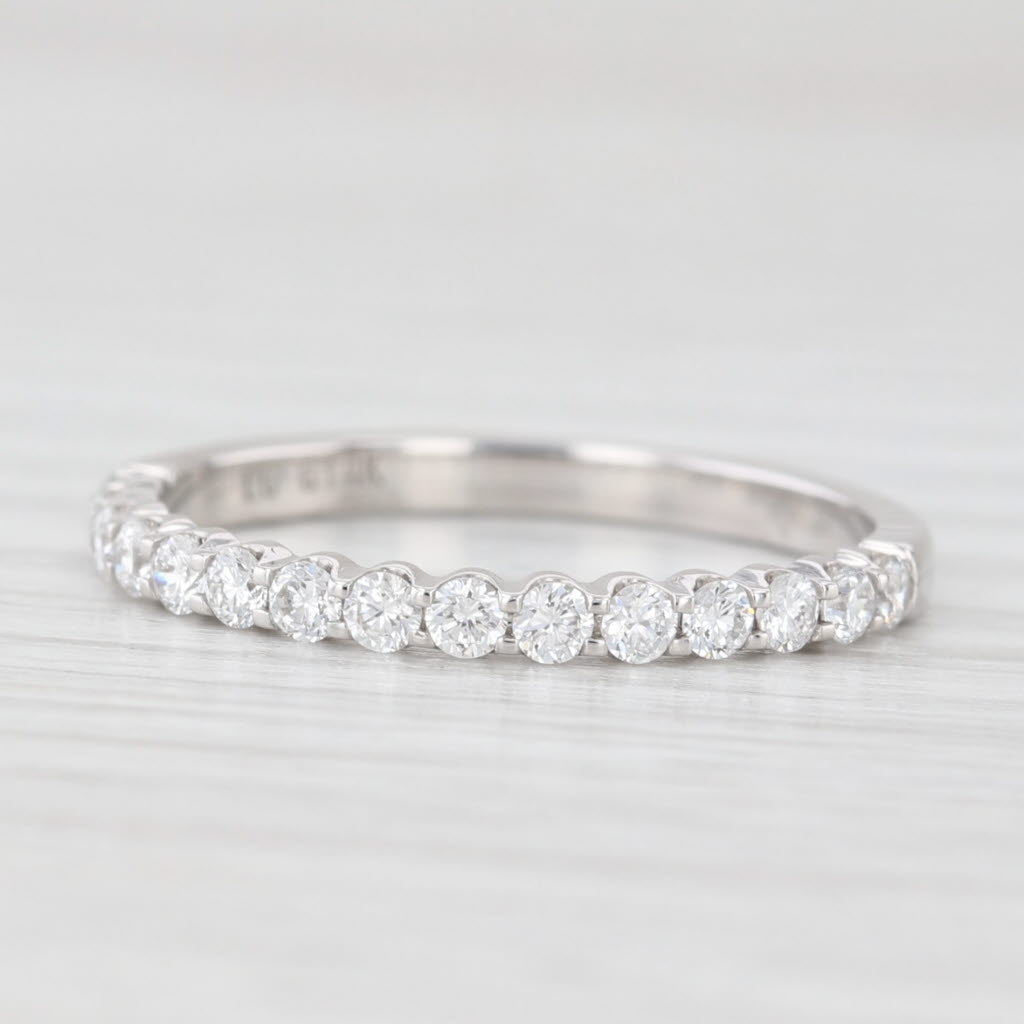 Light Gray New 0.39ctw Lab Grown Diamond Ring Wedding Anniversary Band 14k White Gold S 6.5