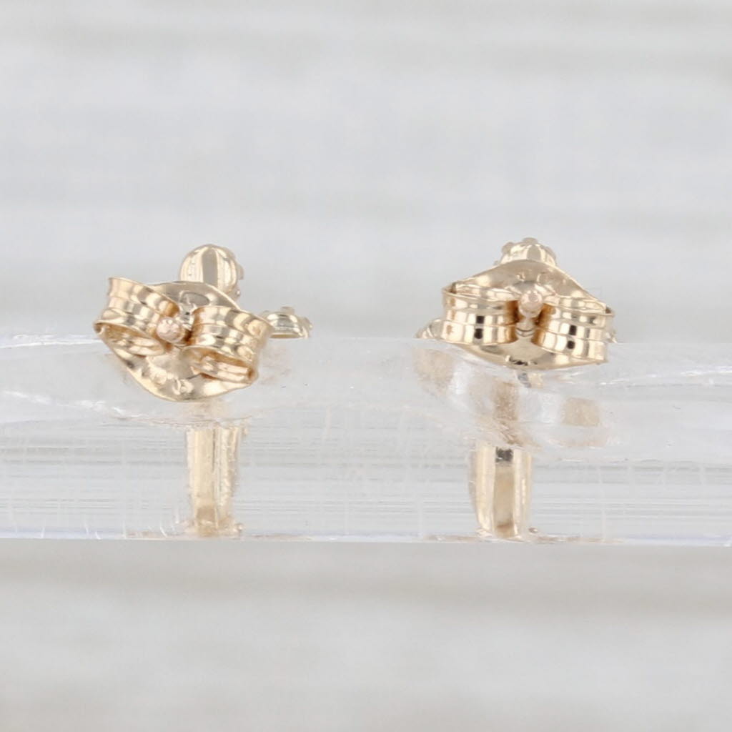 Small Cubic Zirconia Cross Stud Earrings 10k Yellow Gold Studs