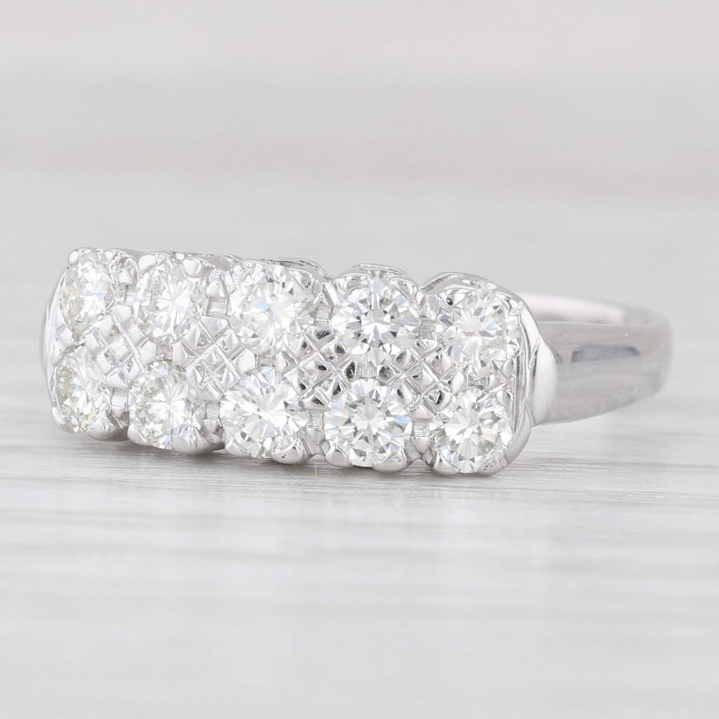 Light Gray 1ctw Diamond Wedding Anniversary Ring 14k White Gold Size 9.5