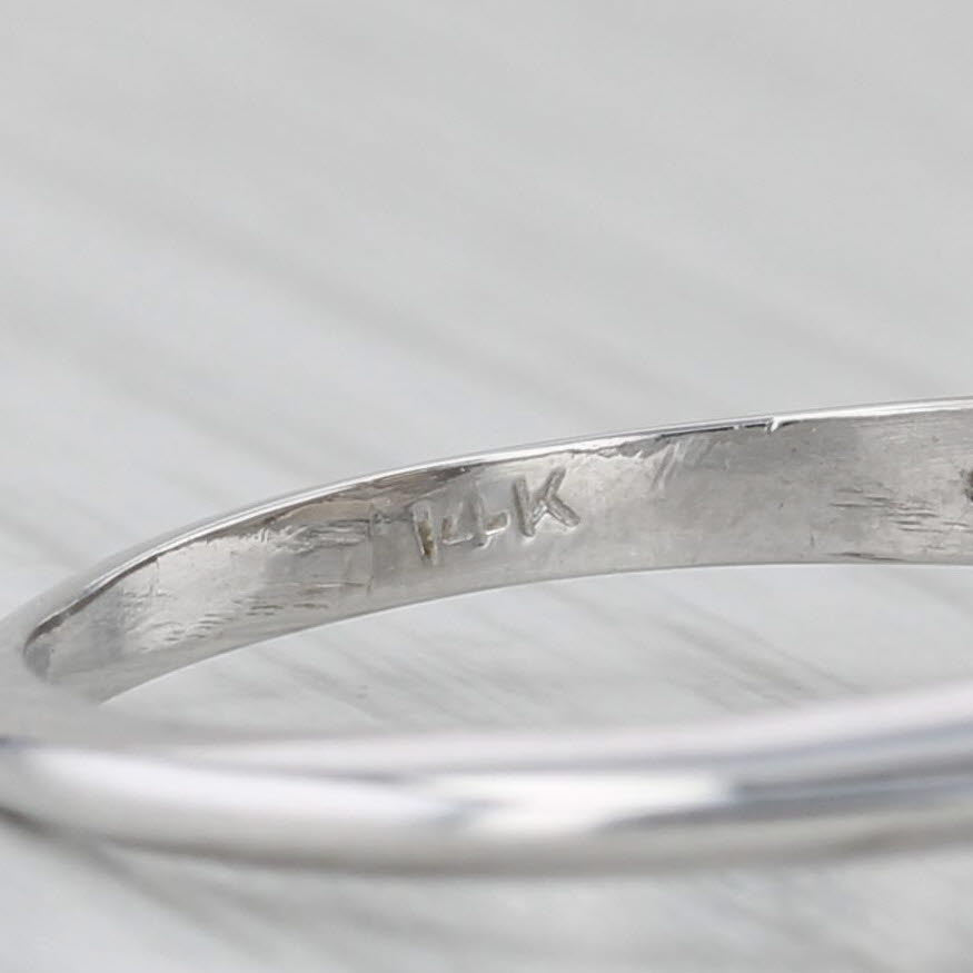 Gray Vintage Diamond Princess Ring 14k White Gold Size 7.5