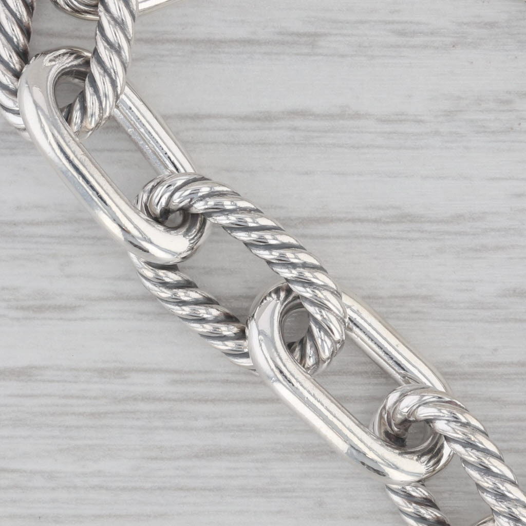 Gray David Yurman Cable Link Bracelet Sterling Silver 7" 11mm