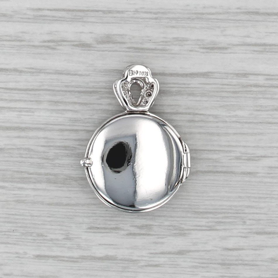 0.28ctw Diamond Flower Diffuser Locket Pendant 14k Gold for Scent Perfume Oil