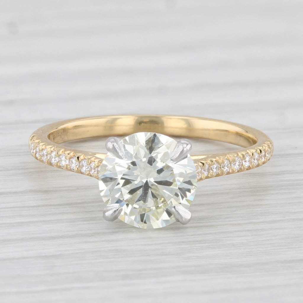 Light Gray New 1.78ct VVS2 Round Diamond Solitaire Engagement Ring 18k Gold Platinum GIA