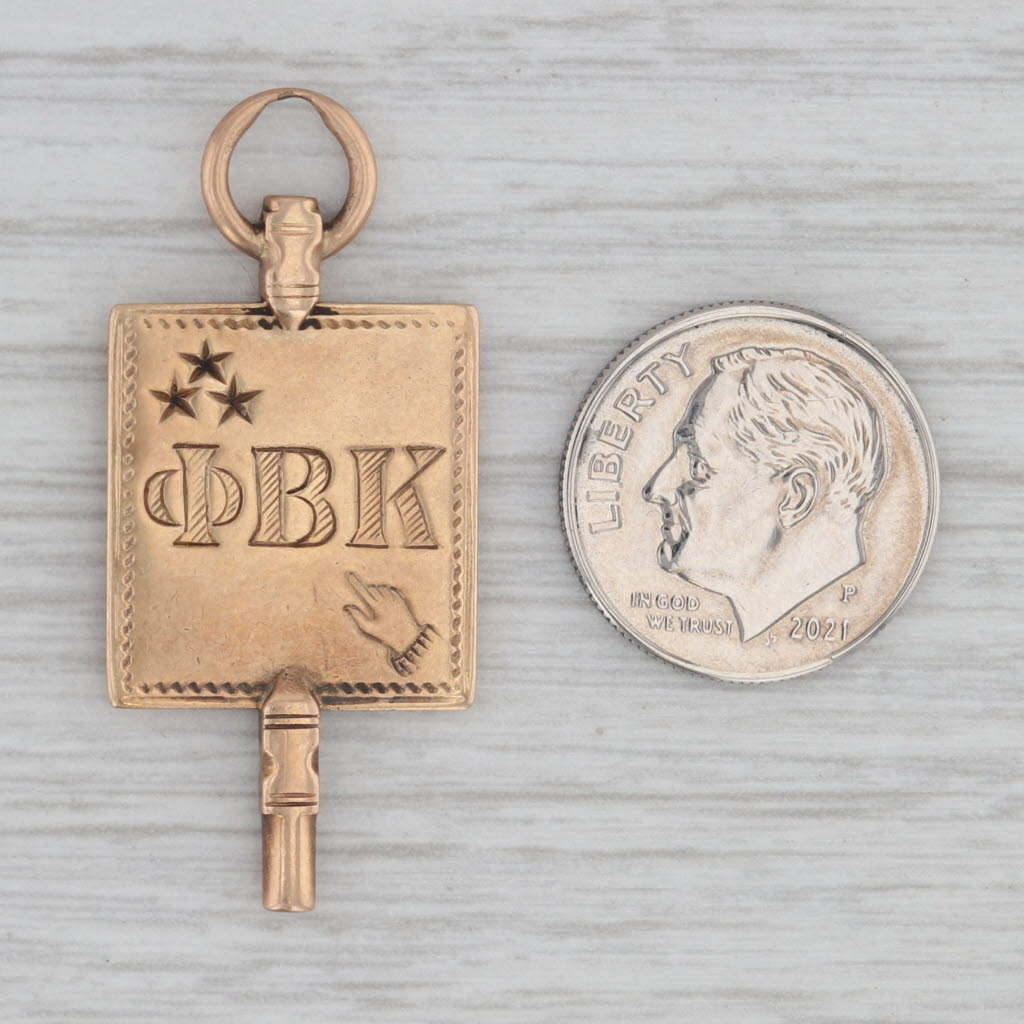 Gray Phi Beta Kappa Key Fob Pendant 14k Gold Vintage Not Engraved