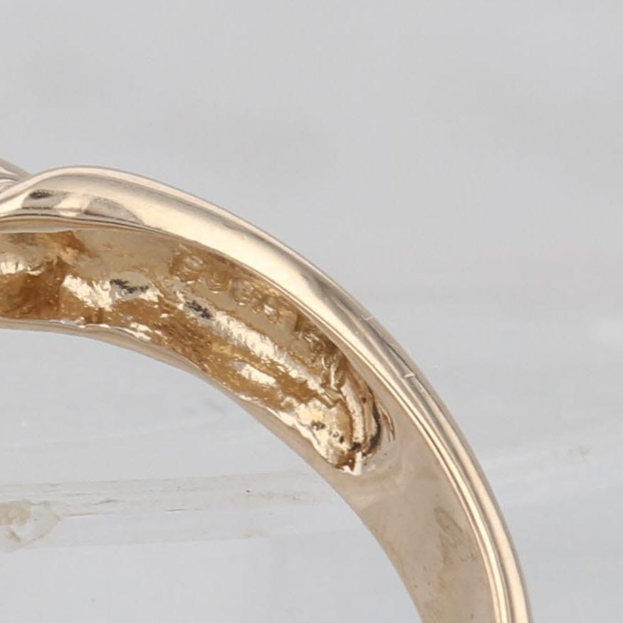 Cultured Pearl Bypass Ring 14k Yellow Gold Size 6 Adjustable