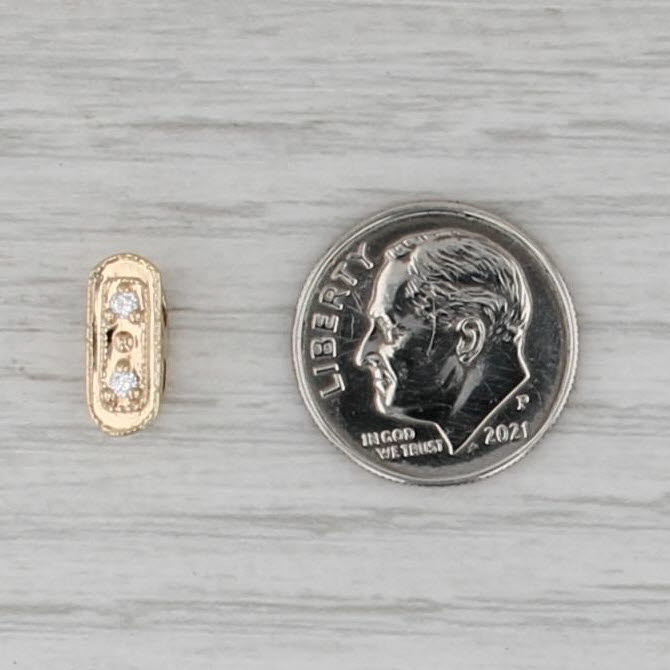 Diamond Slide Bracelet Charm 14k Yellow Gold Vintage Old Victoria
