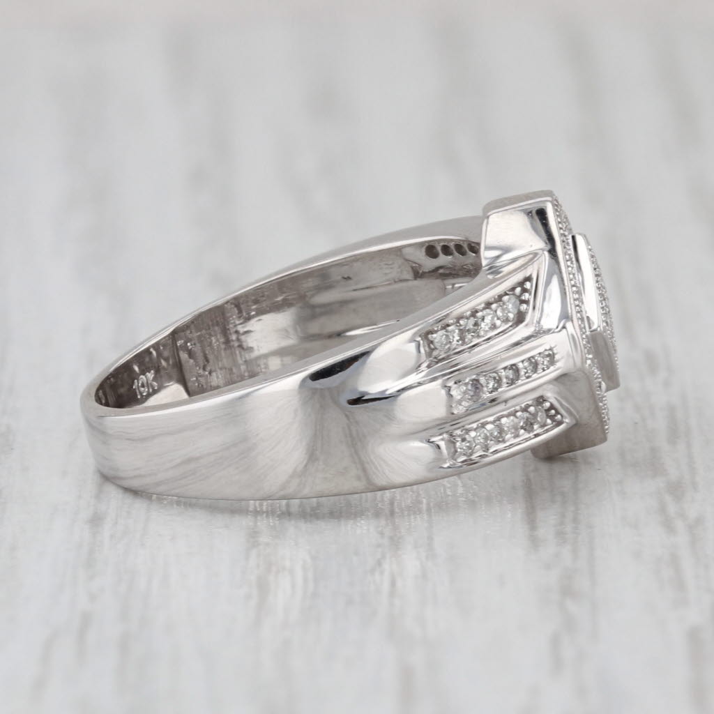 0.10ctw Diamond Engagement Ring 10k White Gold Size 8-8.25