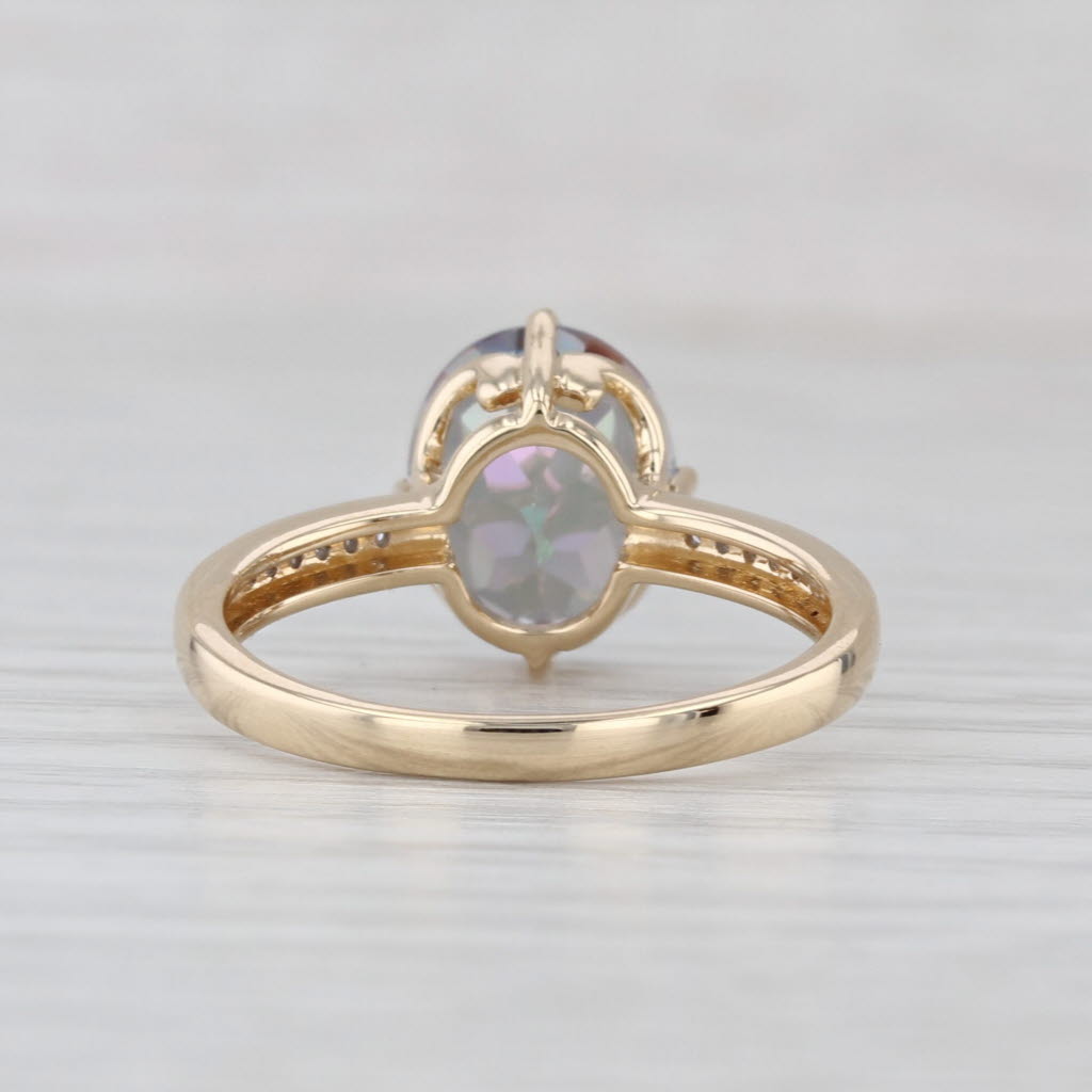 2.75ctw Multicolor Mystic Topaz Diamond Ring 14k Yellow Gold Size 7