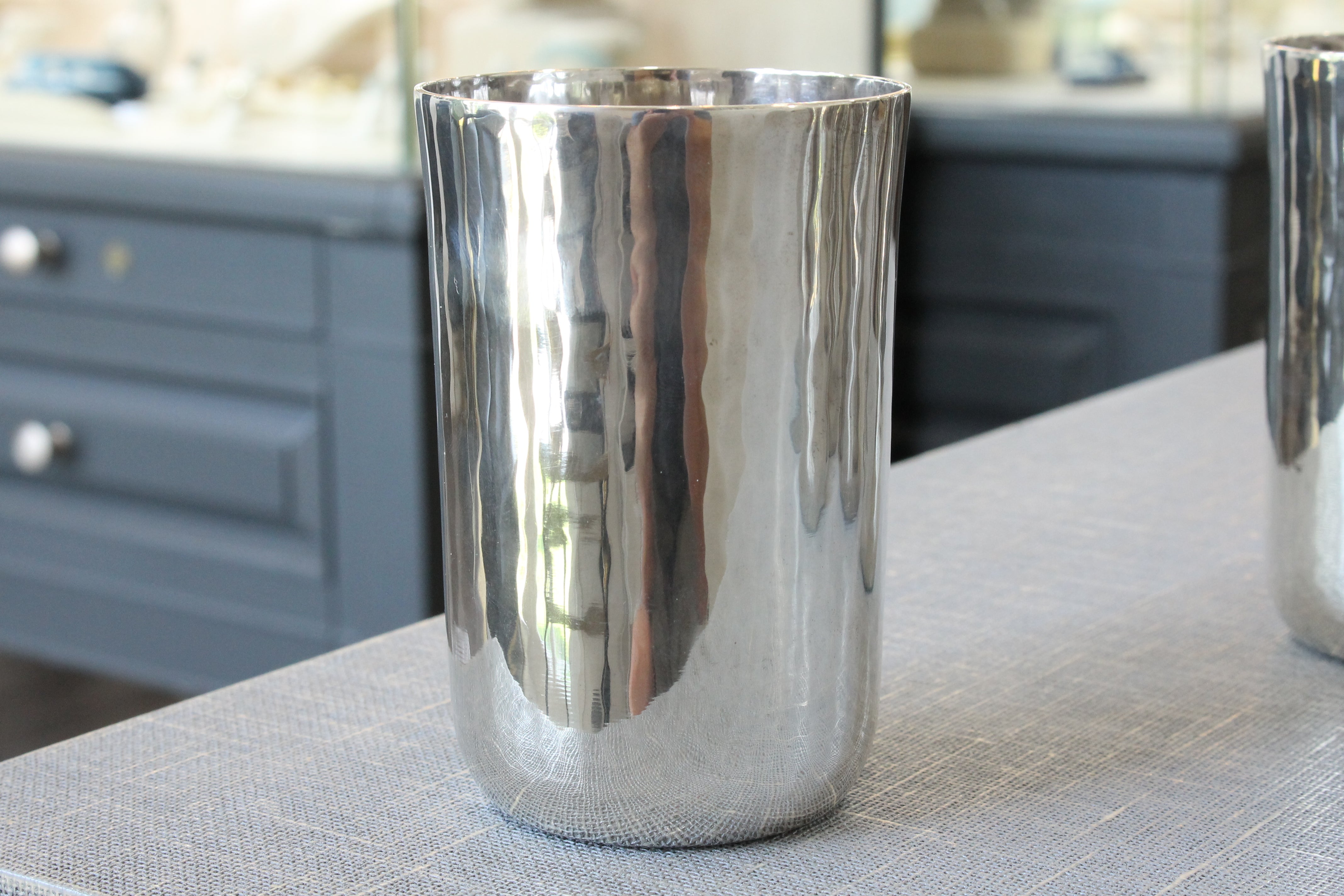 Dark Gray Tiffany & Co Set of 6 Goblets Sterling Silver 15602 4811 Hammered Cups Vintage