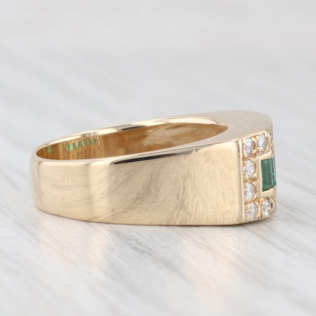0.75ctw Emerald Diamond Ring 14k Yellow Gold Size 5.75