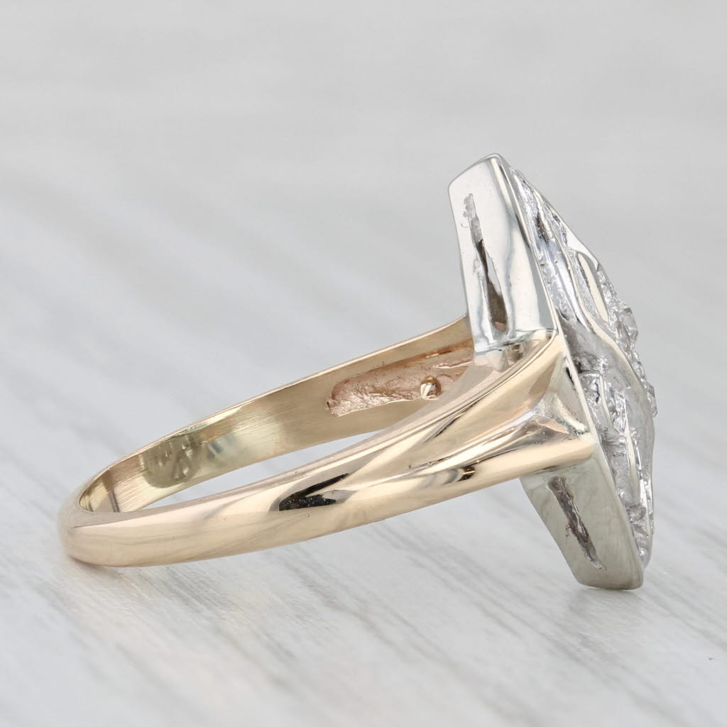 Light Gray 0.15ctw Diamond Ring 14k White Yellow Gold Size 5.25