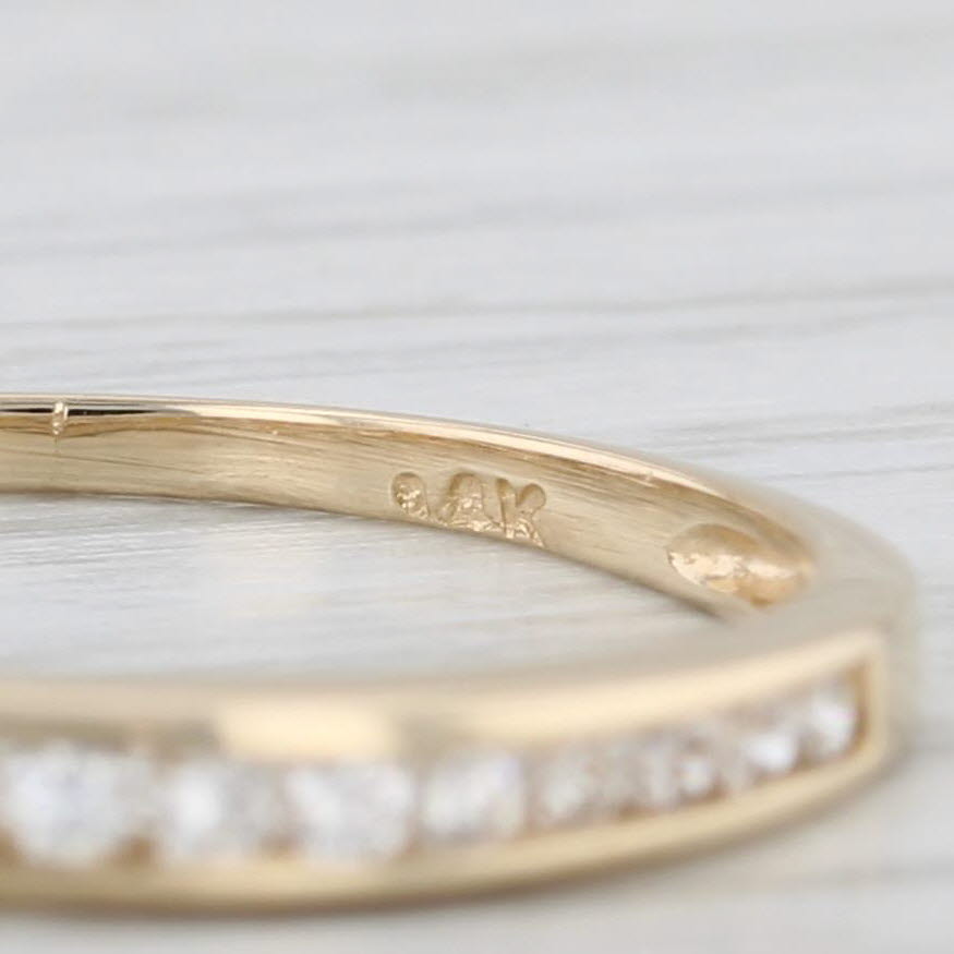 Light Gray 0.23ctw Diamond Wedding Band 14k Yellow Gold Size 6.75 Stackable Anniversary