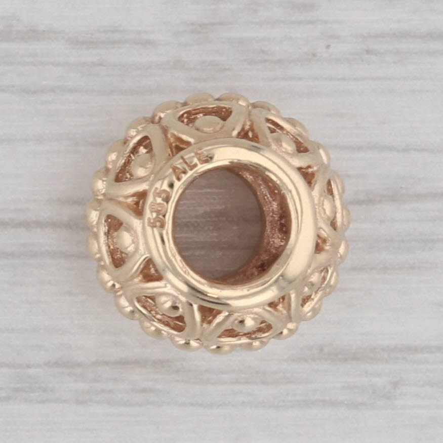 Gray Authentic Pandora Gilded Cage 750458 14k Yellow Gold Retired Bead Charm