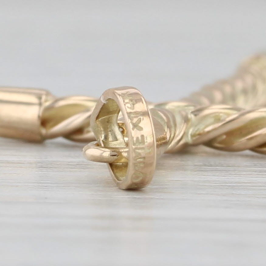 Gray Twist Cross Pendant 14k Yellow Gold Religious Jewelry