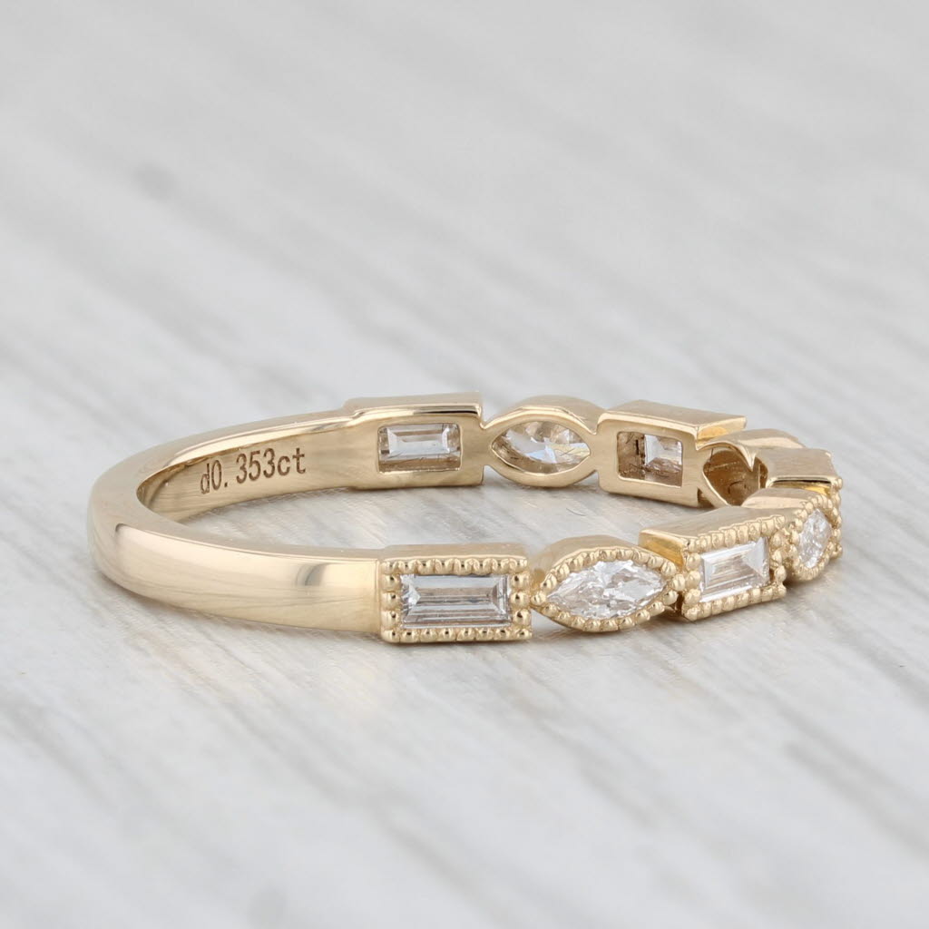 Light Gray New 0.35ctw Stackable Diamond Ring 14k Yellow Gold Size 6.5 Wedding Band