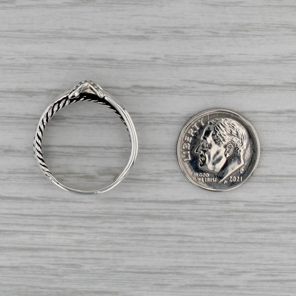 David Yurman Diamond Crossover X Ring Sterling Silver Stacked Multiband Sz 8.25