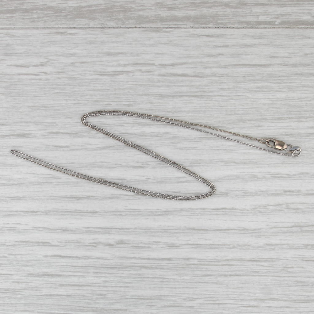 Cable Chain Necklace 14k White Gold 18" 1mm