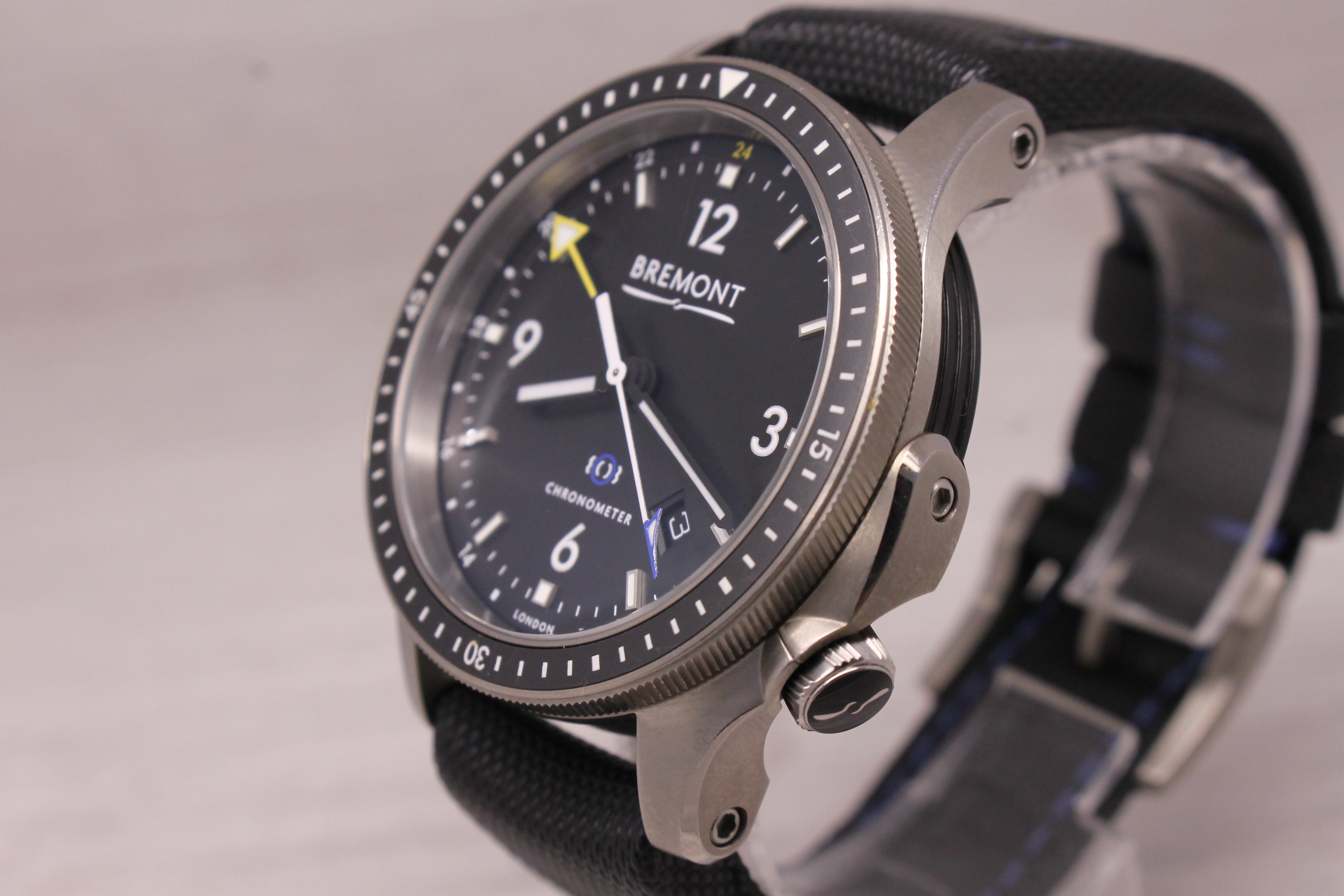 Dark Gray Bremont Boeing Model 1 GMT Chronometer Mens 43mm Automatic Titanium Watch