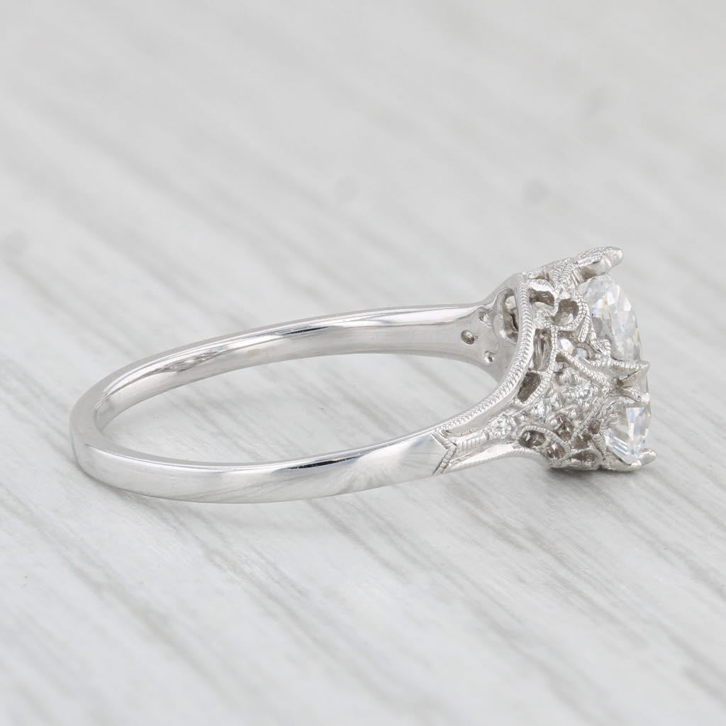 Light Gray New Beverley K Oval Semi Mount Diamond Ring 14k White Gold Size 6.75 Filigree