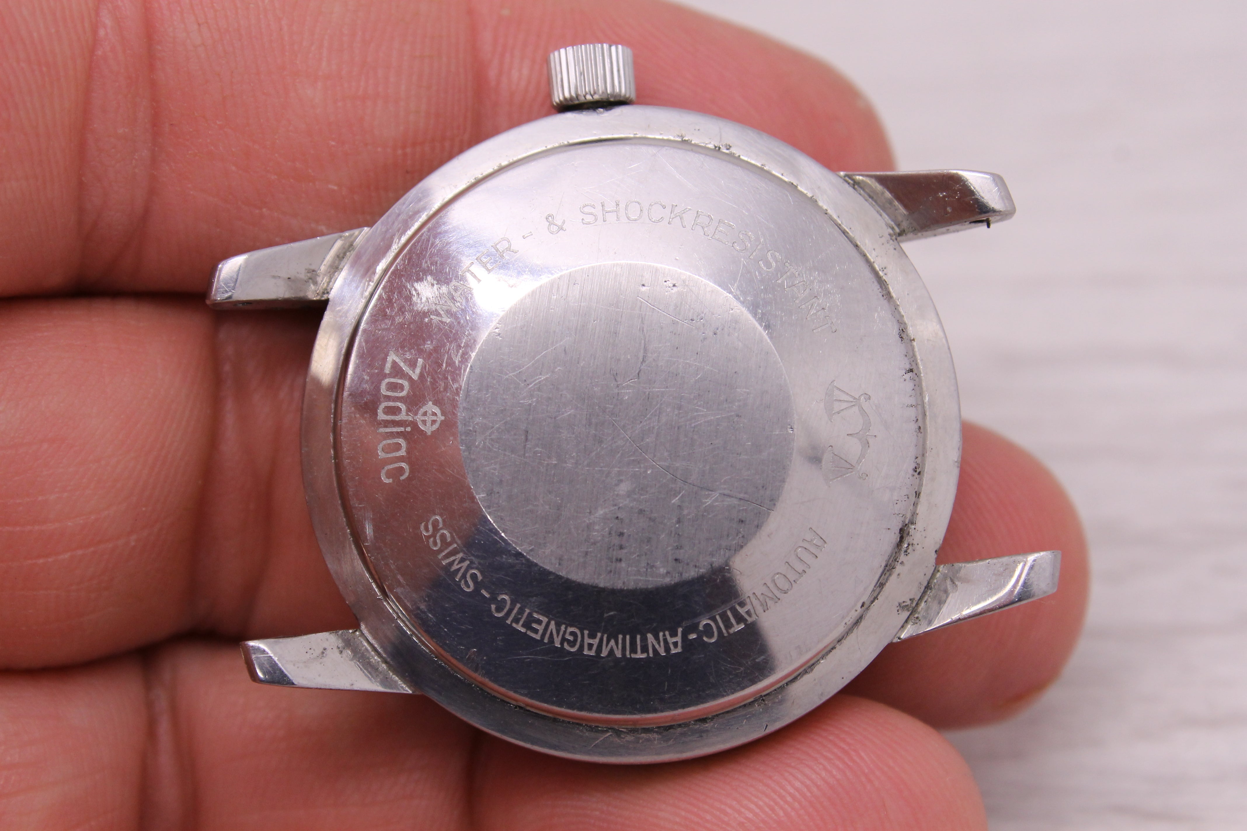 Dim Gray Vintage 1960's Zodiac Aerospace GMT Mens 35mm Steel Automatic Watch JB Champion