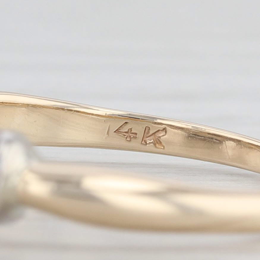 Light Gray Vintage 0.52ctw Round Diamond Engagement Ring Wedding Band Set 14k Gold Size 6