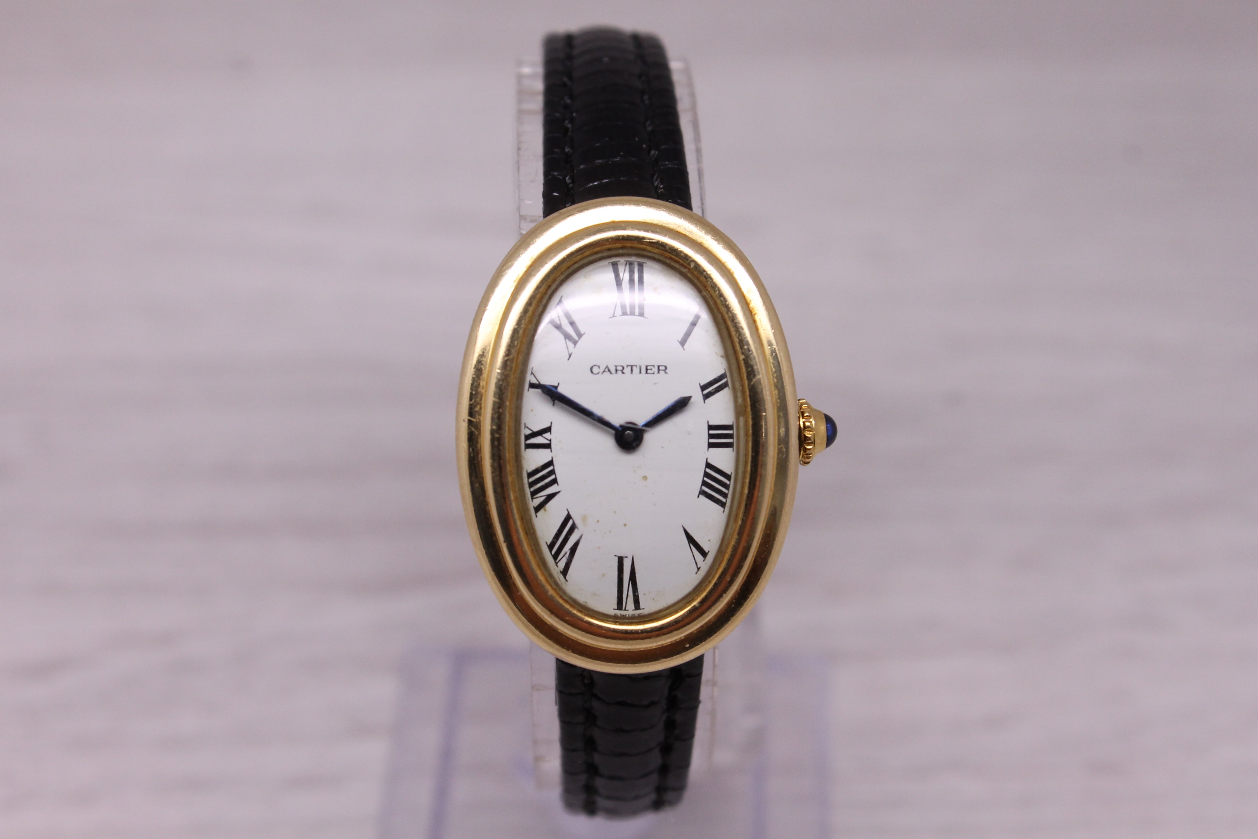 Vintage c.1980's Cartier Baignoire 78094 18k Yellow Gold Paris Manual Wind Watch