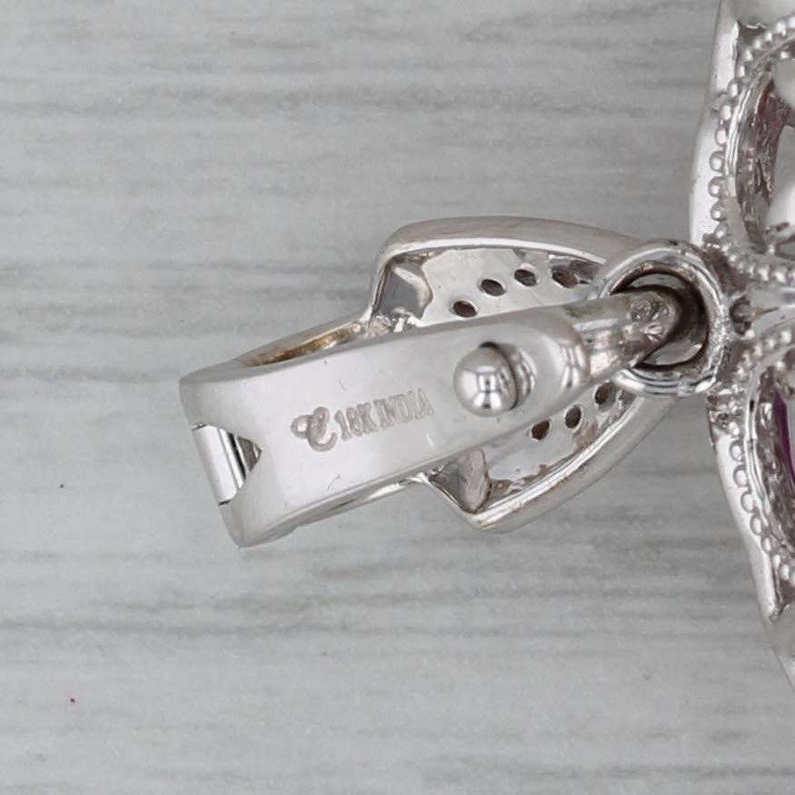 Dark Gray Chromia 48.8ctw Kunzite Diamond Statement Enhancer Pendant 18k Rose White Gold