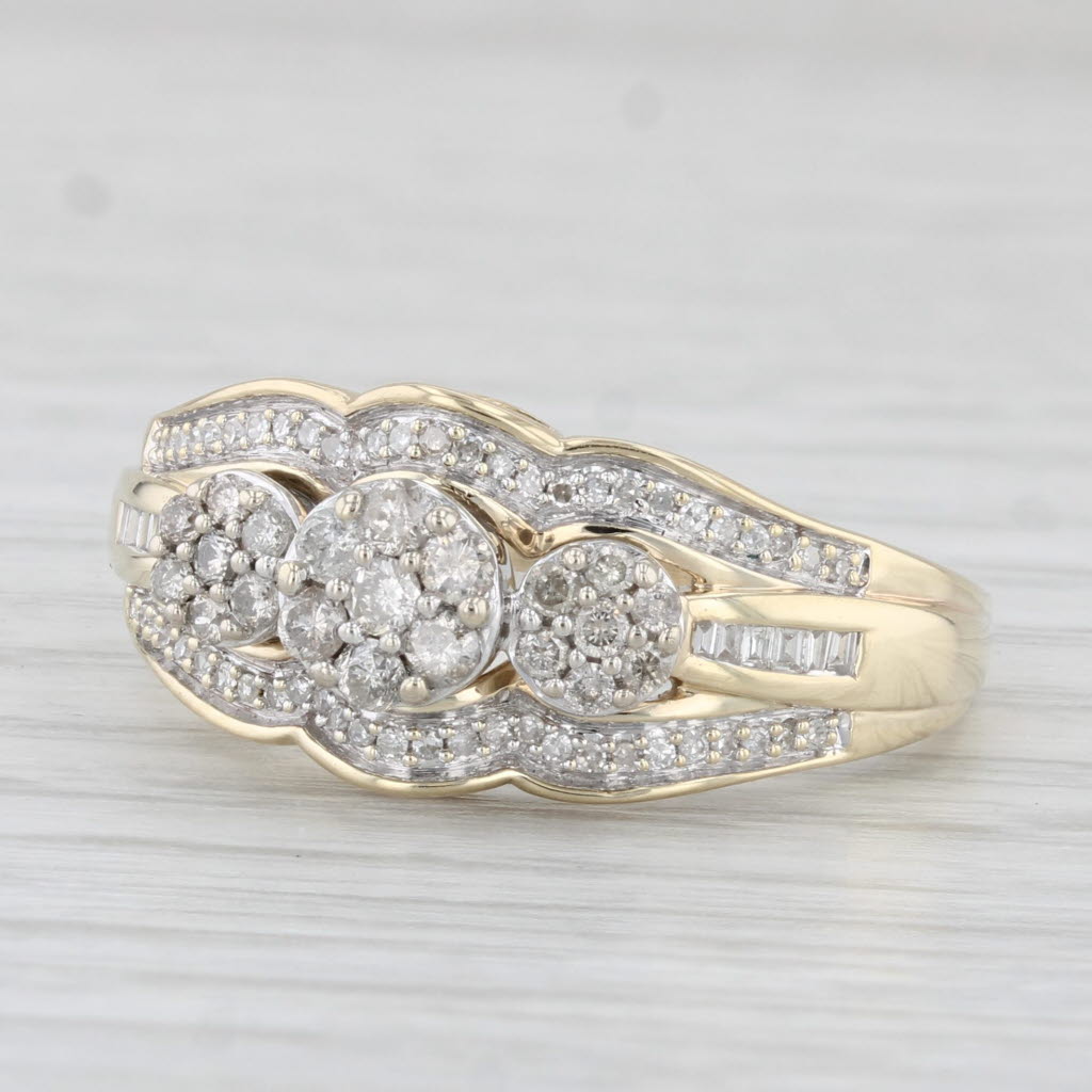 Light Gray 0.50ctw Diamond Soldered Bridal Set 10k Yellow Gold Size 9.25 Engagement Wedding