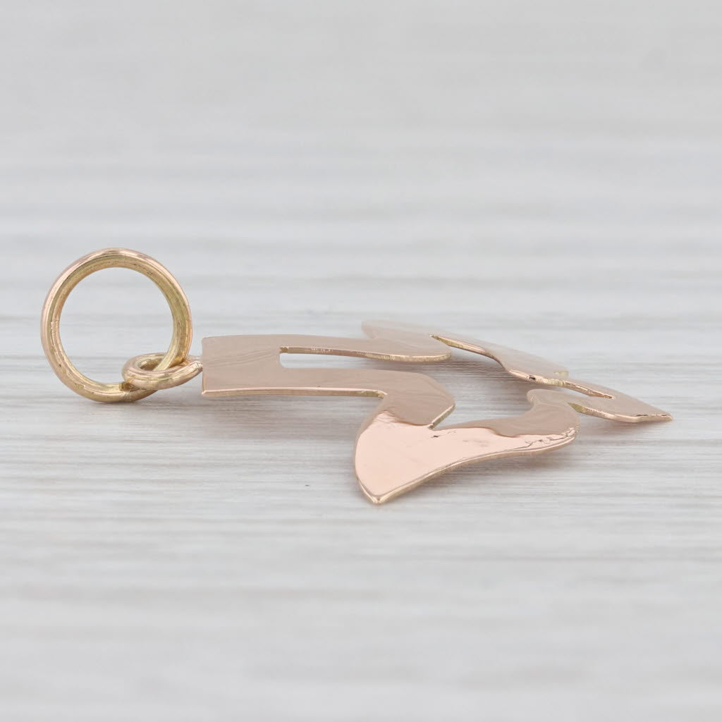Light Gray Peace Dove Pendant 18k Rose Gold Openwork Charm Religious